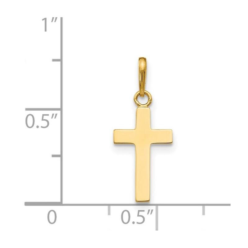 Curata 14k Yellow Gold for boys or girls Cross Pendant