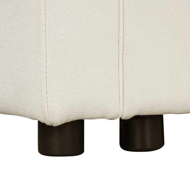 124.8" Chenille L-Shaped Sectional Sofa Bed with USB Ports, Power Sockets and 2 Pillows