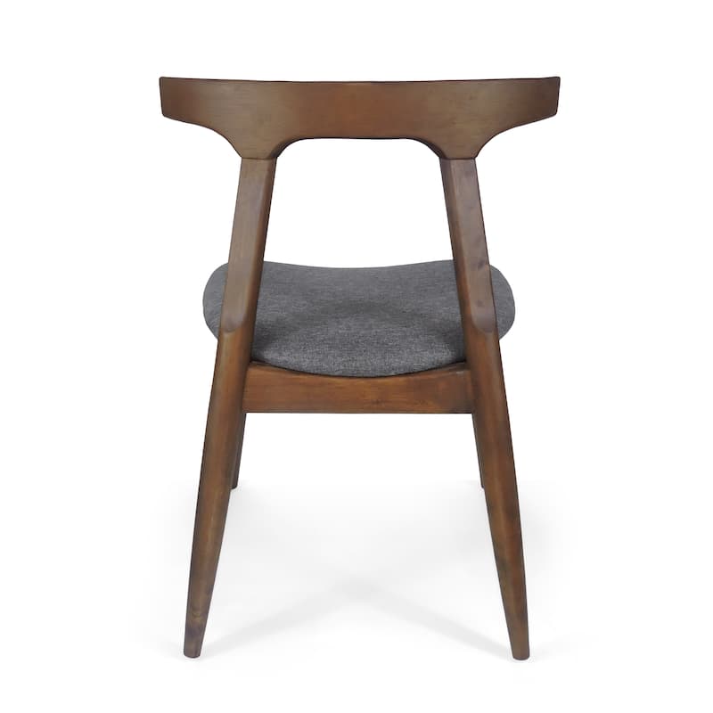 Cowen Upholstered Fabric and Rubberwood Dining Chairs (Set of 2) by Christopher Knight Home