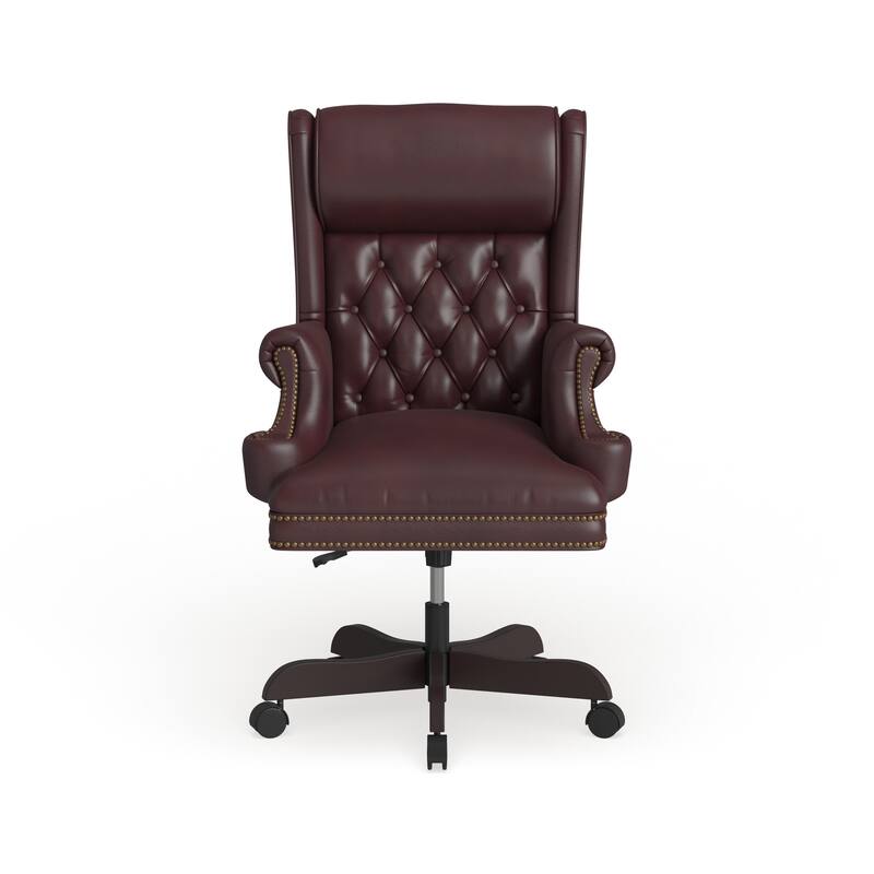 High Back Traditional Tufted LeatherSoft Executive Swivel Ergonomic Office Chair