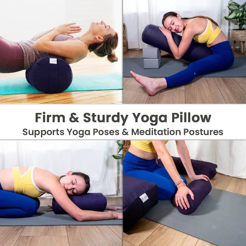 Sol Living Cylindrical Yoga Bolster Mini Meditation Cushion - Cotton - 14" x 6" x 6"