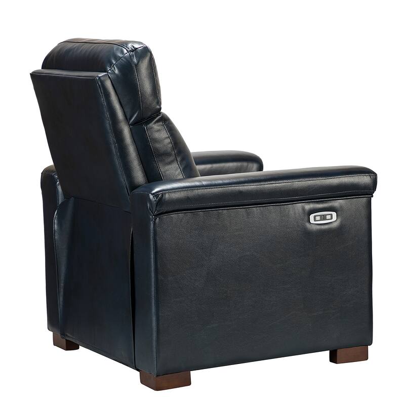 Alicia 34.65" Wide Contemporary Classic Genuine Leather Power Recliner With USB Port