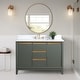 preview thumbnail 79 of 177, Vanity Art Bathroom Vanity with Ceramic Sink and Engineered Marble Top 48" - Vintage Green