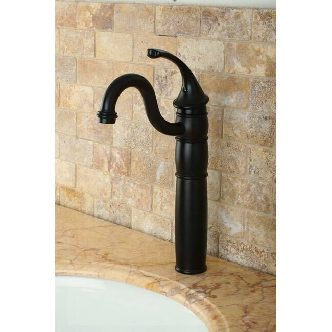 Kingston Brass Georgian Vessel Faucet with Deck Plate and Metal Lever