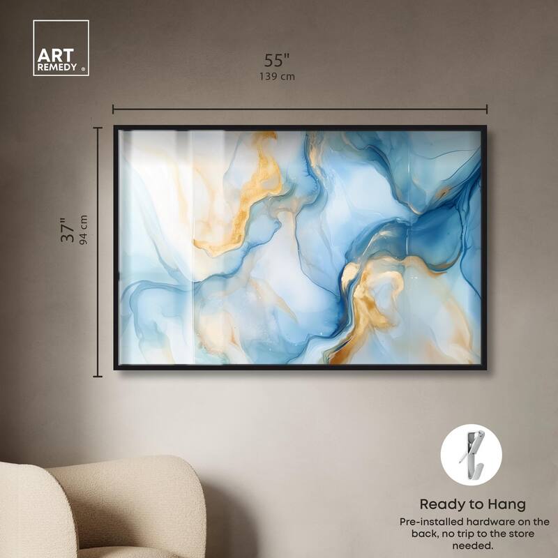 Blue Veined Gold Shadowbox by Art Remedy