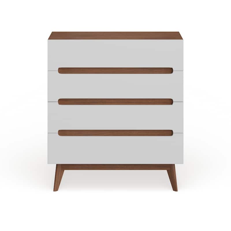 Carson Carrington Sundsvall Mid-century White and Walnut 4-drawer Chest