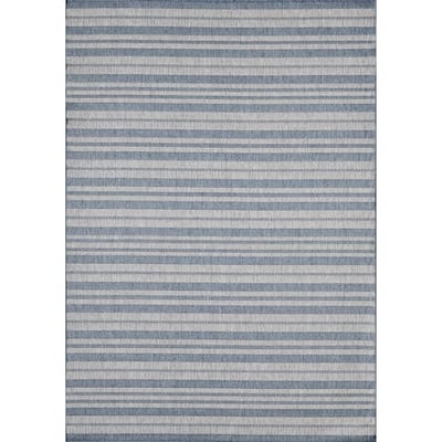 Domani Speak Transitional Stripe Indoor / Outdoor Area Rug