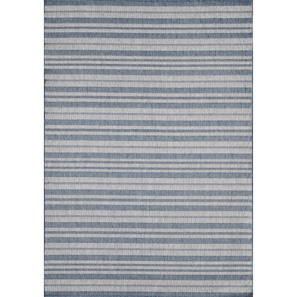 Domani Speak Transitional Stripe Indoor / Outdoor Area Rug