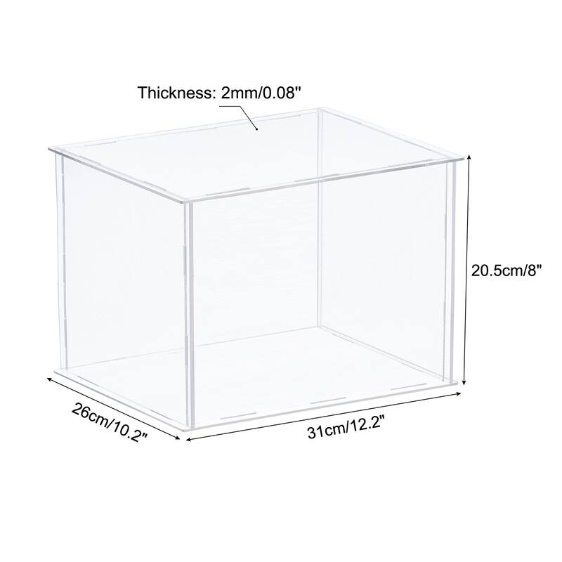 Acrylic Display Case Plastic Box Cube Storage Box Dustproof Showcase - 12.2x10.2x8 Inch