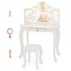 preview thumbnail 2 of 7, White Vanity Set with Tri-fold Lighted Mirror Detachable Top and Stool for Kids - 23.5" x 16" x 42"