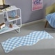 preview thumbnail 5 of 3, Urban Lifestyle Wavy Blue Checkerboard Runner Rug - N/A
