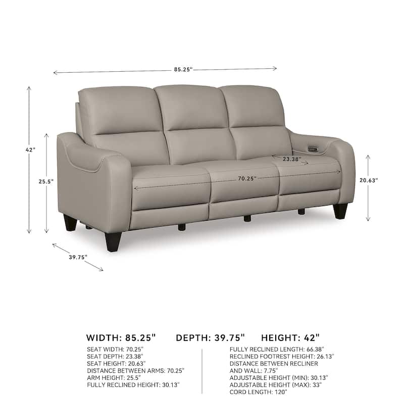 Signature Design by Ashley Mercomatic Power Reclining Sofa - 85.25" W x 39.75" D x 42" H