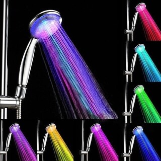NEW Colorful Head Home Bathroom 7 Colors Changing LED Shower Water Glow Light