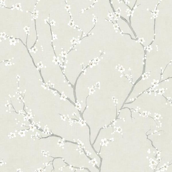 RoomMates Cherry Blossom Peel and Stick Wallpaper Cream Bed Bath