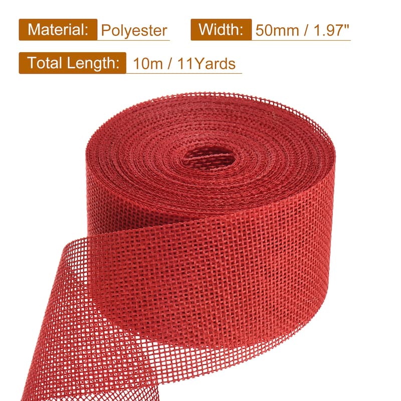 Burlap Ribbon, 2 Inch Wide 10 Yards Burlap Wired Ribbon