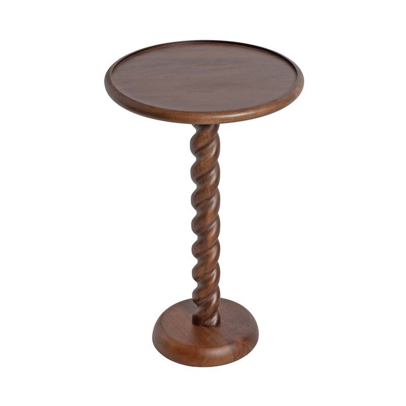 Kate and Laurel Willoughby Round Side Table - 15x15x24 - Walnut Brown
