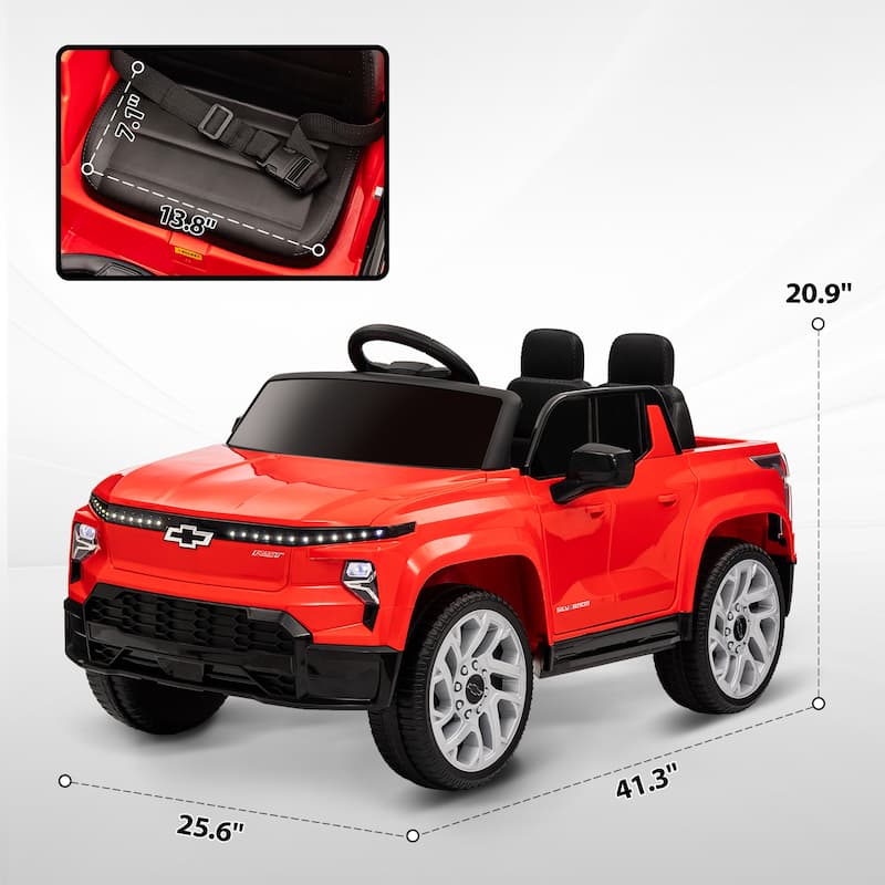 12V Kids Electric Car Ride on Car with Parent Remote Control, Red Ride-On Truck Ride on Jeep with Music