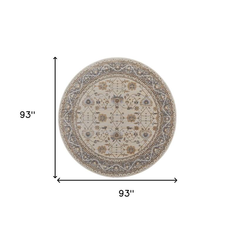 Tisu Power Loomed Distressed Geometric Area Rug By HomeRoots - 93' X '93' X '0.39