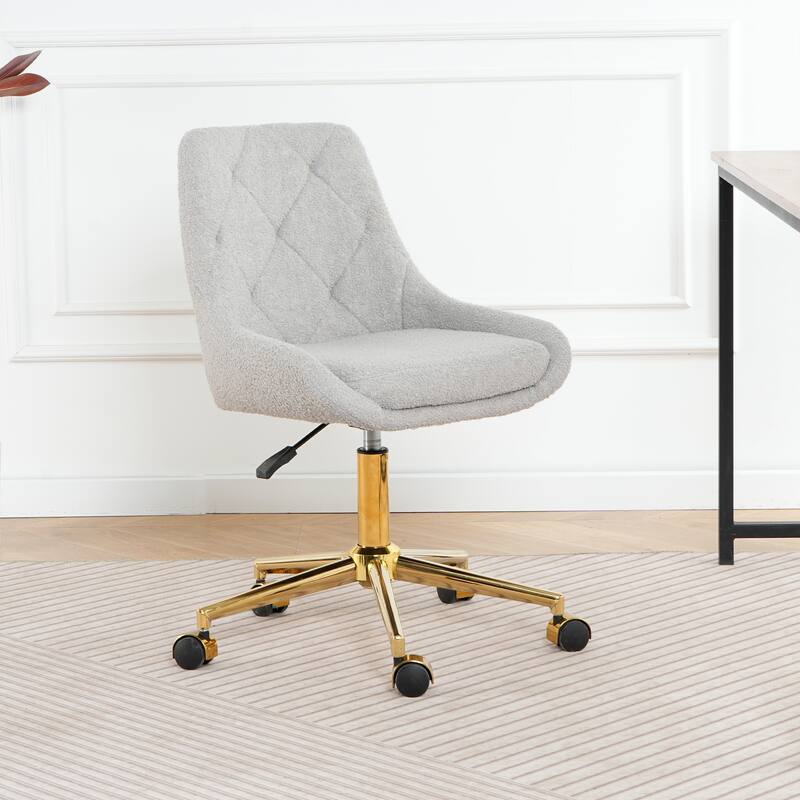 Modern teddy velvet fabric golden leg living room furniture dining chair, gold-plated five-claw chair legs, soft and com