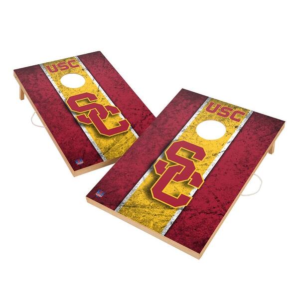 slide 2 of 5, Vintage Southern California Trojans USC Regulation 2x4 Cornhole Set