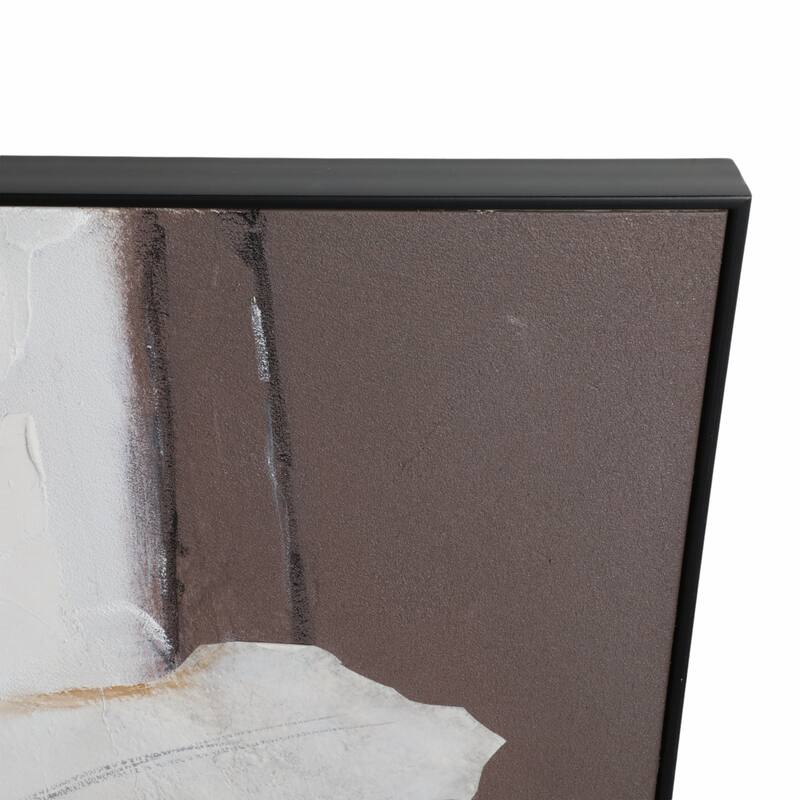 Canvas Art Wood Frame Abstract Modern Design - 40" Black, Brown
