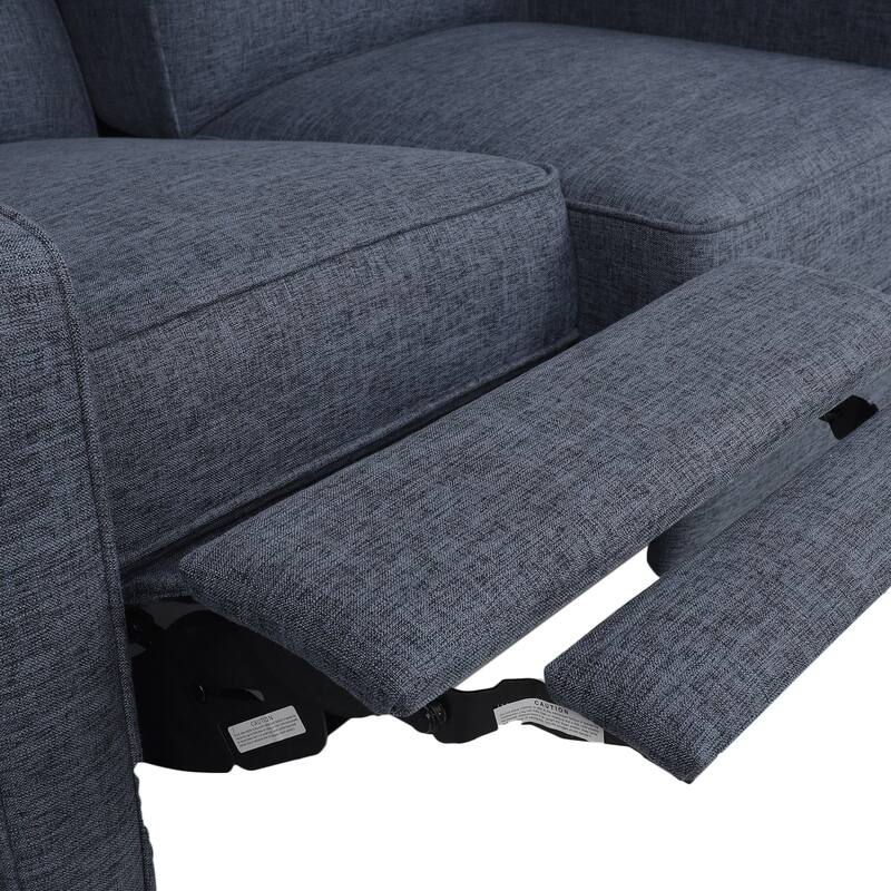Denison Upholstered Loveseat Pushback Recliner by Christopher Knight Home