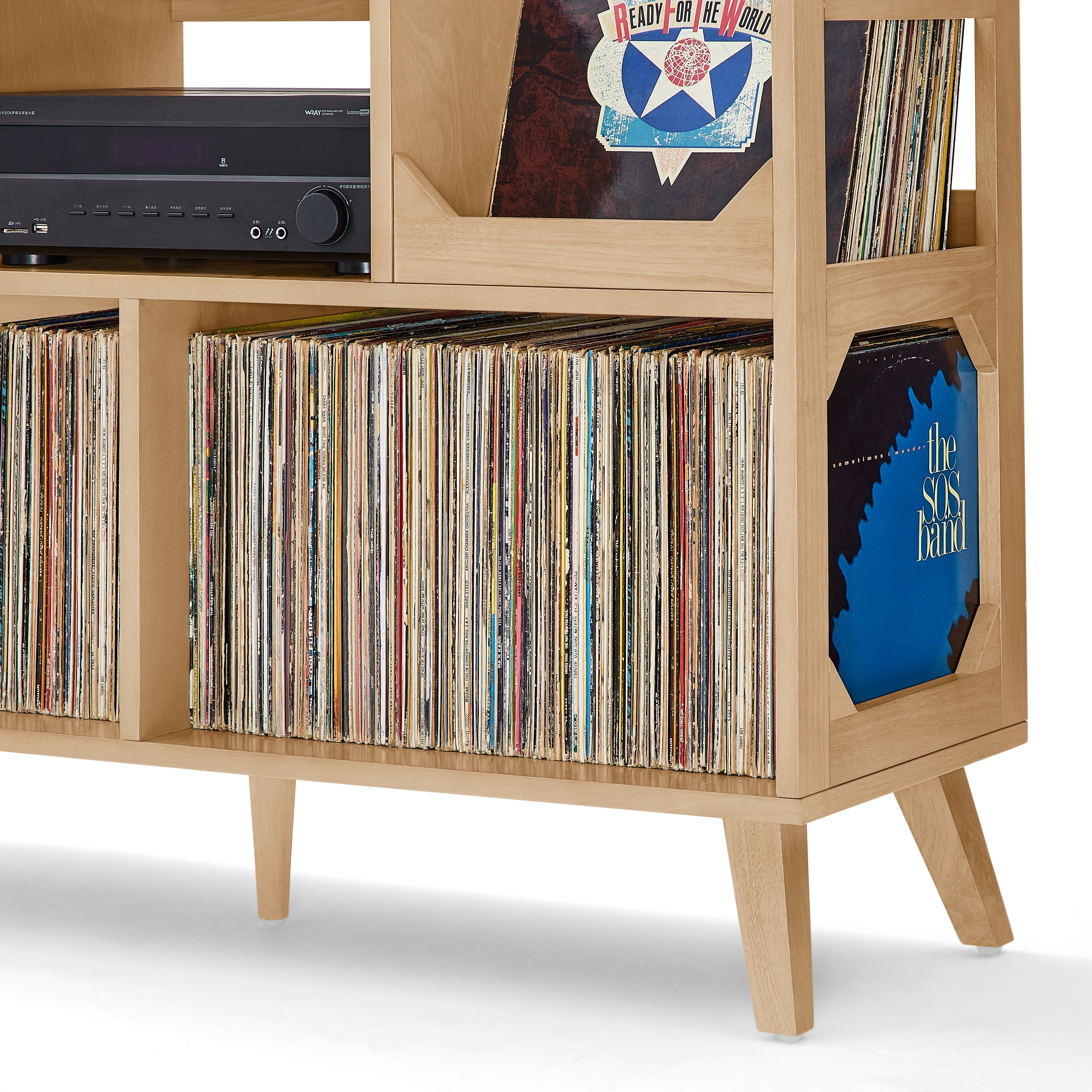 Crosley Asheville Large Record Player Stand With Vinyl Storage
