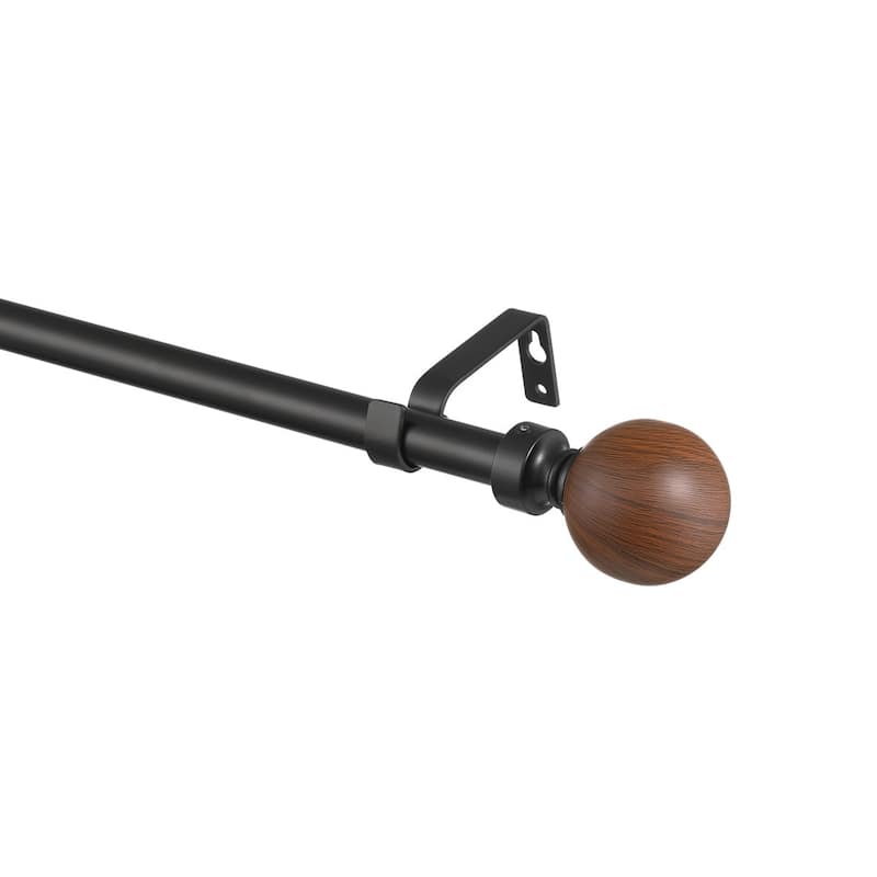 Acroma Adjustable Single Curtain Rod with Globe Ball Finial