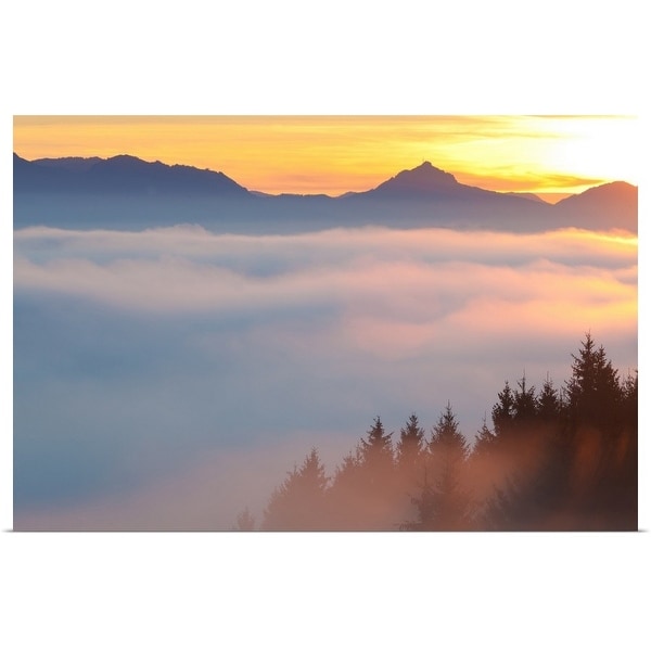 "Highfog in the Bavarian forest, autumn" Poster Print