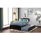 preview thumbnail 3 of 9, Twin Size Platform Bed with Trundle,Elegant Wood Frame for Maximized Space and Guest Accommodation