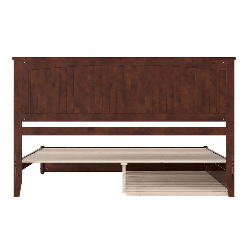 Malta Platform Bed with Panel Footboard and Twin XL Trundle