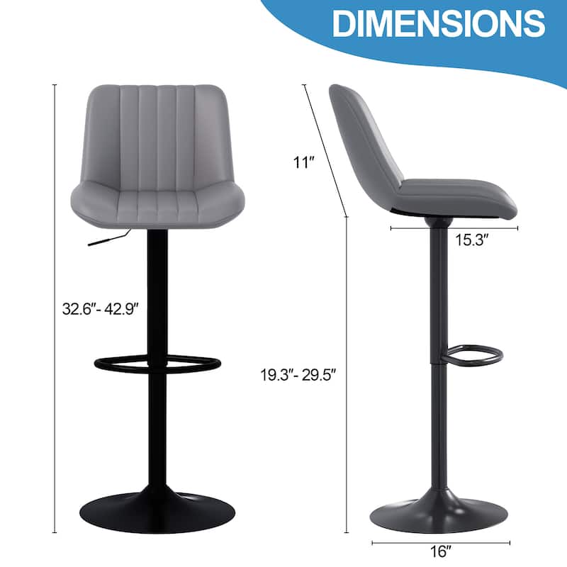 Bar Stool with 360° Swivel - Modern Kitchen & Home Bar Seating，Set of 2