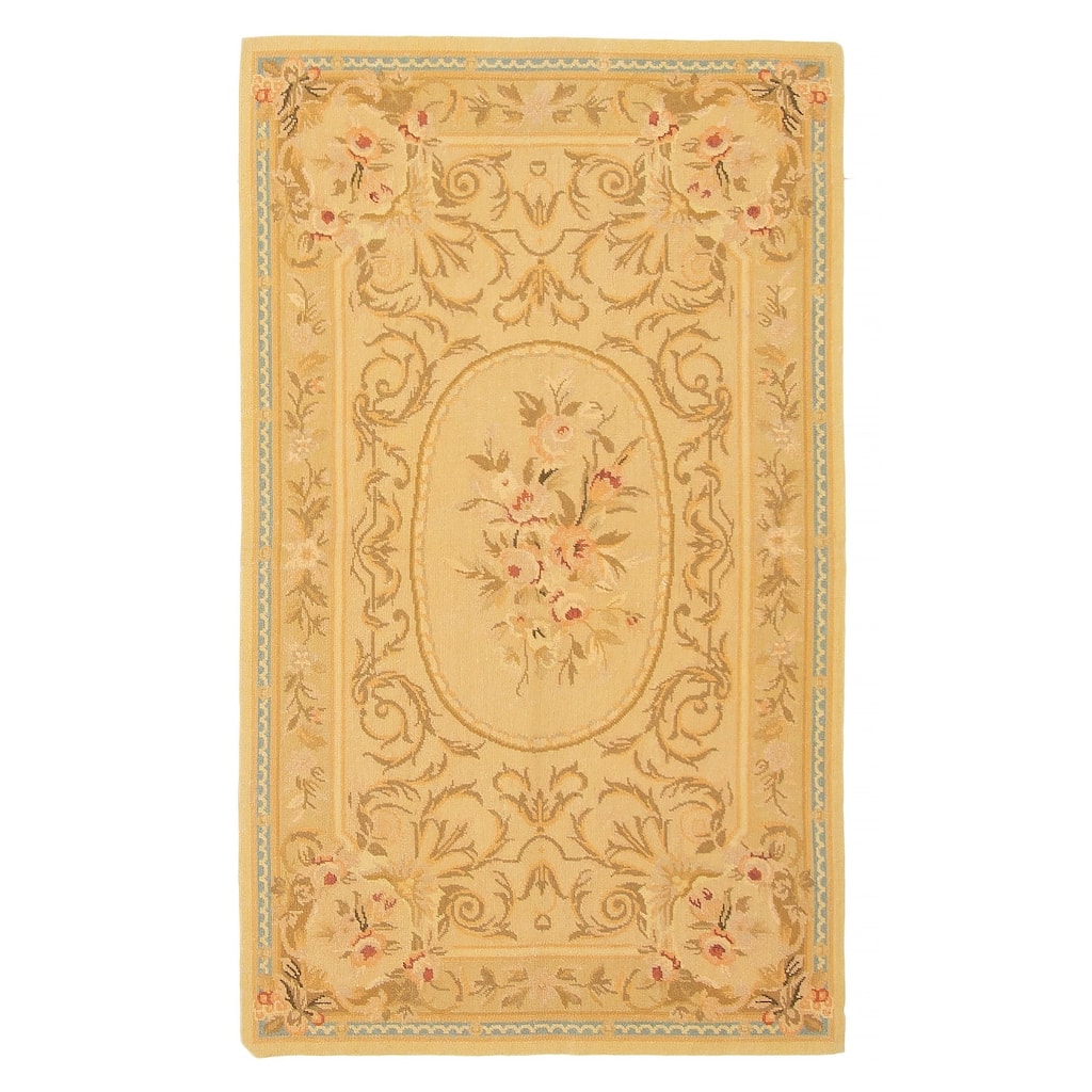 ECARPETGALLERY Flat-Weave Dynasty Khaki Cotton Tapestry Kilim - 2'11 x 4'11