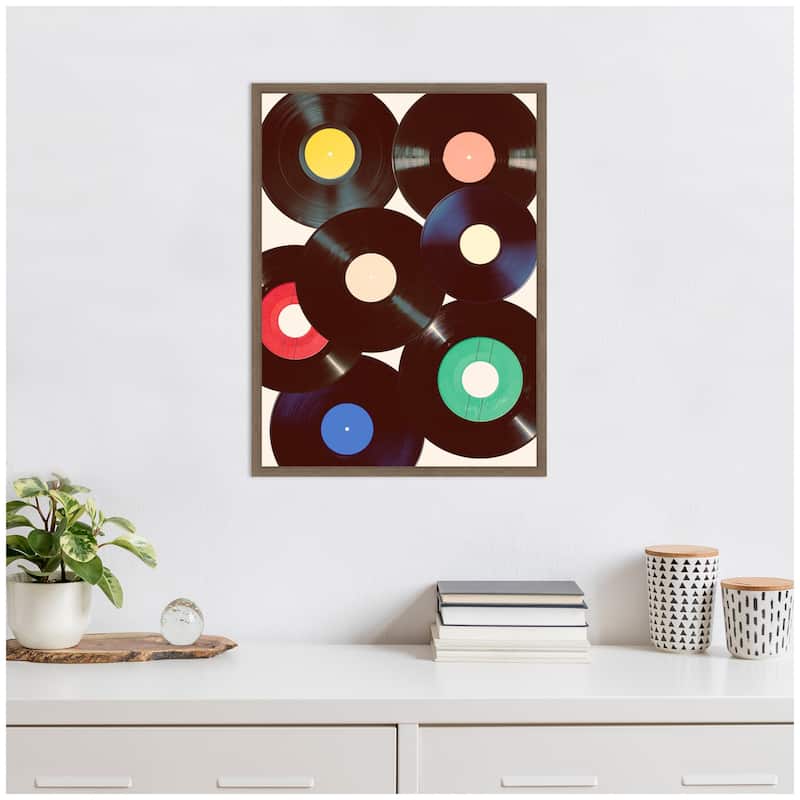 Kate and Laurel Sylvie Retro Vinyl Framed Canvas by Honey Island Studio