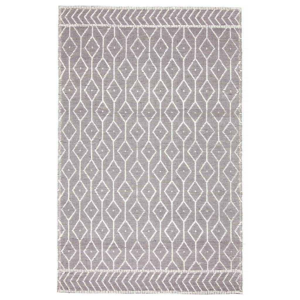 ECARPETGALLERY Braid weave Sienna Grey Wool Rug - 6'0 x 9'3