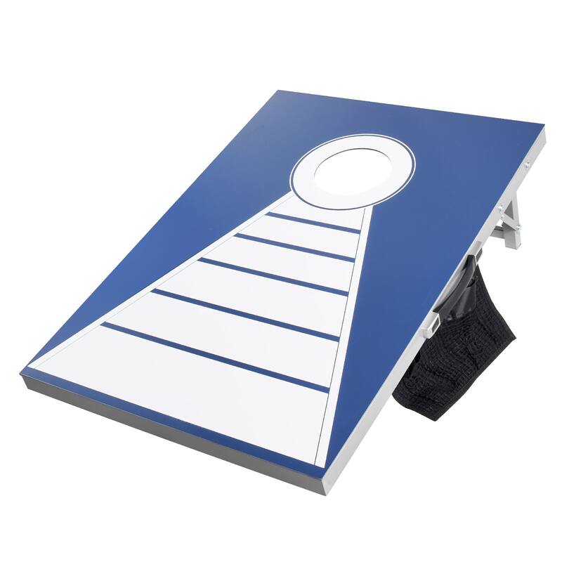 3 x 2 ft Foldable Aluminum Cornhole Game Set with 8 Bean Bags Outdoor Yard Toss Game - 3 x 2 x 0.84 ft.