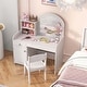 preview thumbnail 16 of 20, Costway Kid Vanity Table Chair Set 2-Color LED Lights Large Drawer - See Details