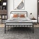 preview thumbnail 5 of 14, Modern Metal Platform Bed Frame with Headboard No Box Spring Needed Twin BLACK