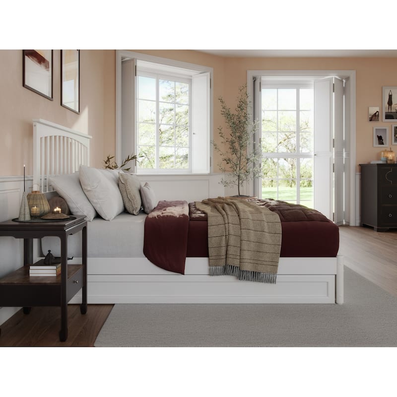 Everett Platform Bed with Panel Footboard and Twin XL Trundle