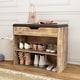 preview thumbnail 2 of 32, 24" Rustic Entryway Shoe Storage Bench Open Shelf (6 Pairs) Shoe Storage Cabinet Rustic - 1-drawer