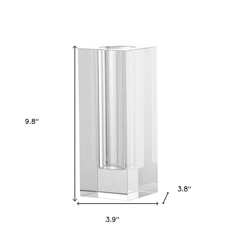 10" Clear Square Glass Table Vase - 3.90