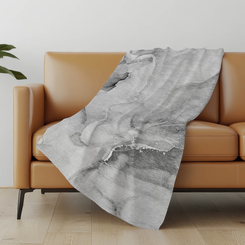 Premium Machine Washable Abstract Contemporary Sherpa Throw Blanket