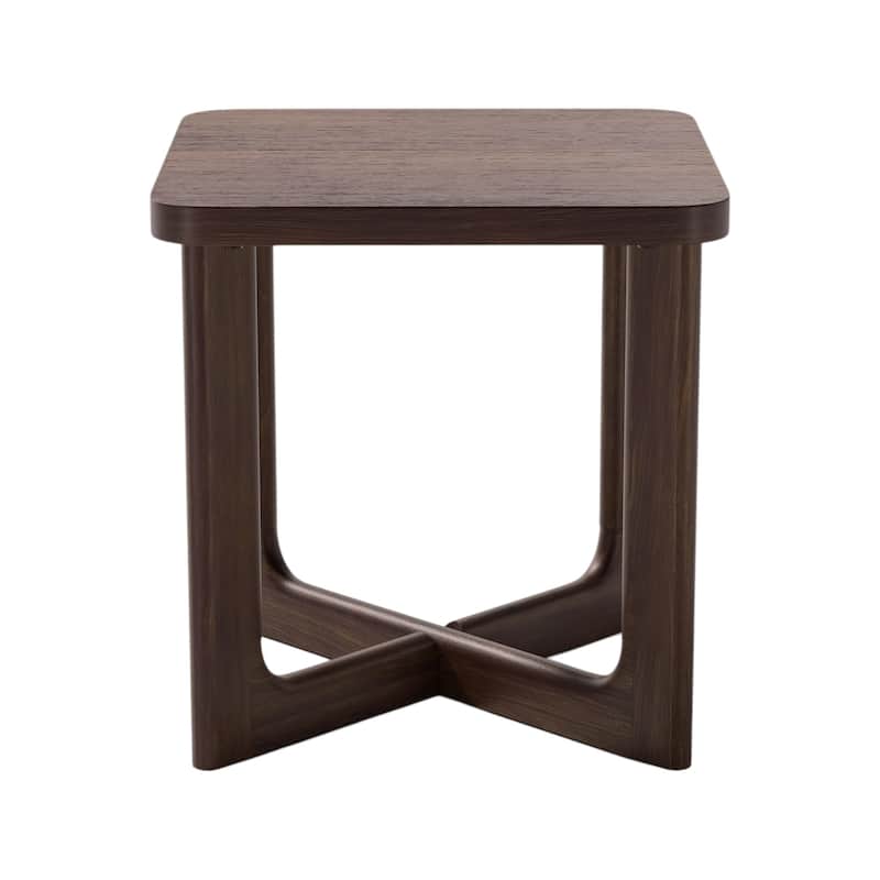 HomeRoots 24" Brown Solid Wood Square Cross Legs End Table - 24' X '24' X '24