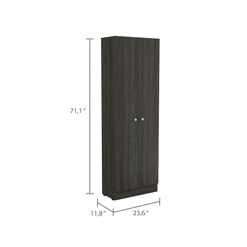 Buxton Rectangle 2-Door Storage Tall Cabinet Carbon