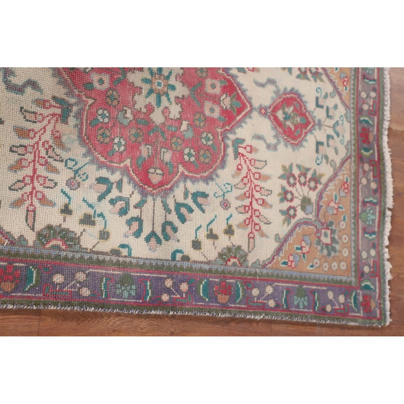 Tabriz Persian Accent Rug Hand-Knotted Wool Carpet - 3'2"x 4'7"