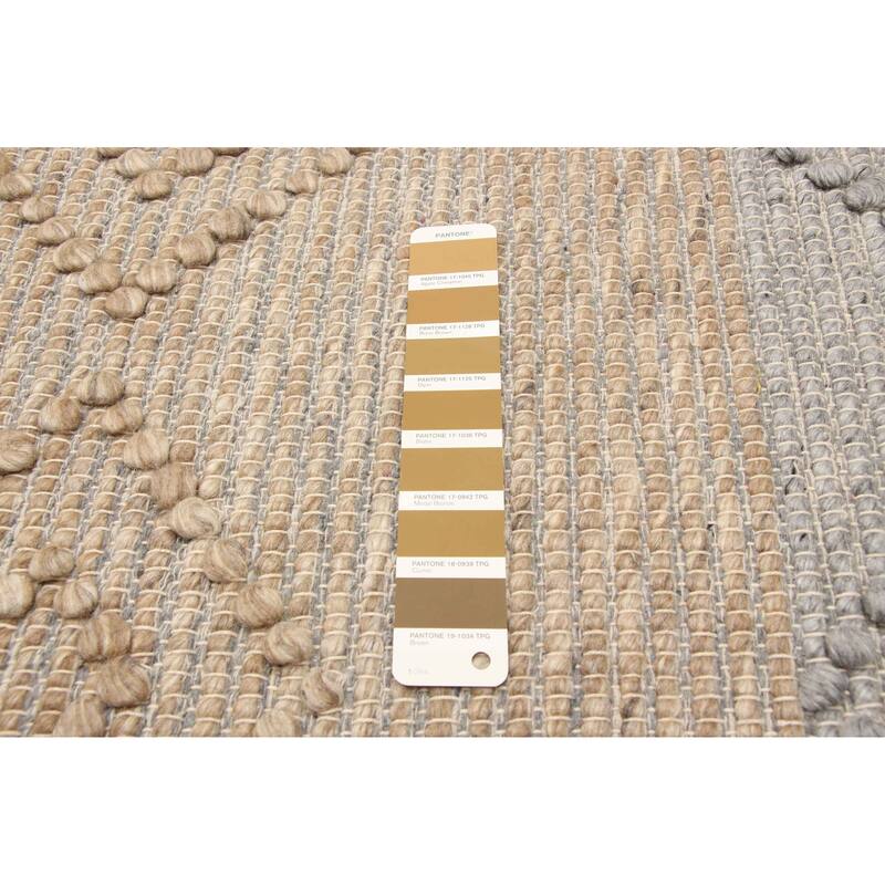 ECARPETGALLERY Braid weave Sienna Brown Wool Rug - 6'3 x 9'1