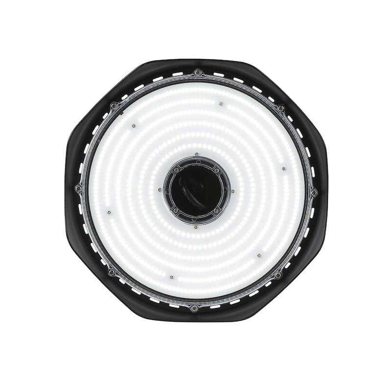 12 in. 200-Watt Integrated LED High Bay Indoor/Outdoor UFO Light with 26000 Lumens 5000K, Black by JONATHAN Y
