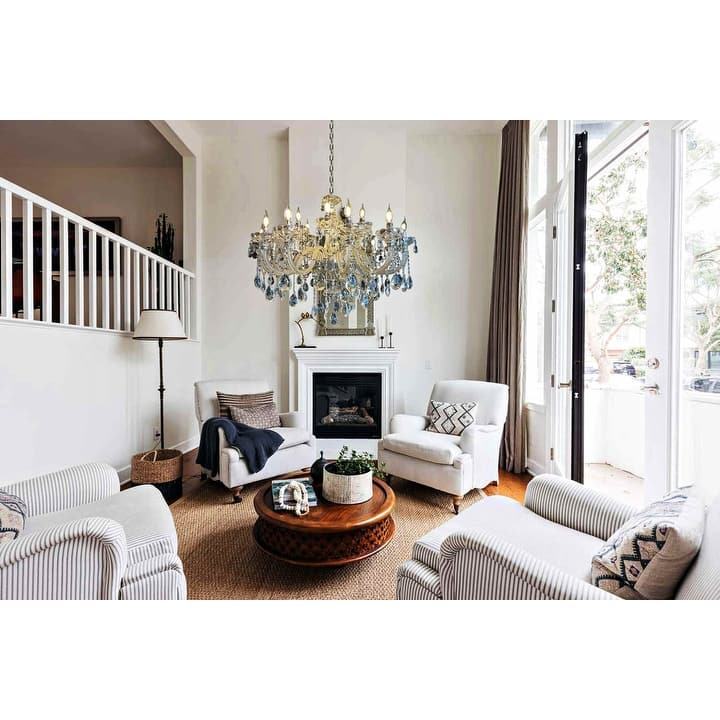 Crystal Chandelier 40" Wide 18-Lights