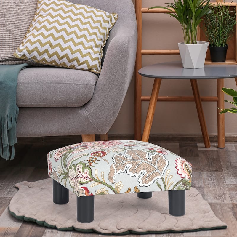 Adeco Ottoman Upholstered Fabric Footrest Pet Steps Dog Stair Stool