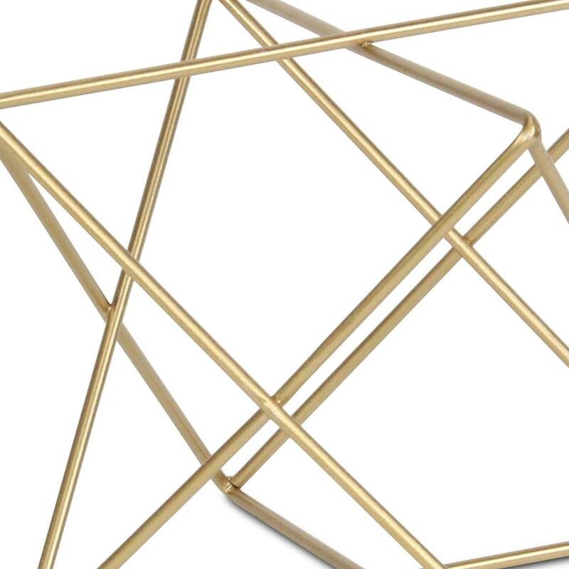 HomeRoots 7" Gold Metal Open Geometric Tabletop Sculpture - 9.50 in. x 7.00 in. x 9.50 in.